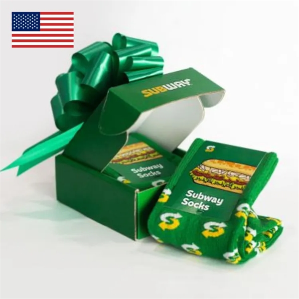 One, two, or three pair boxes with socks and fully printed... from ASI 88072 Sock Club Enterprises LLC