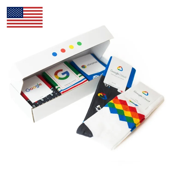 One, two, or three pair boxes with socks and fully printed... from ASI 88072 Sock Club Enterprises LLC