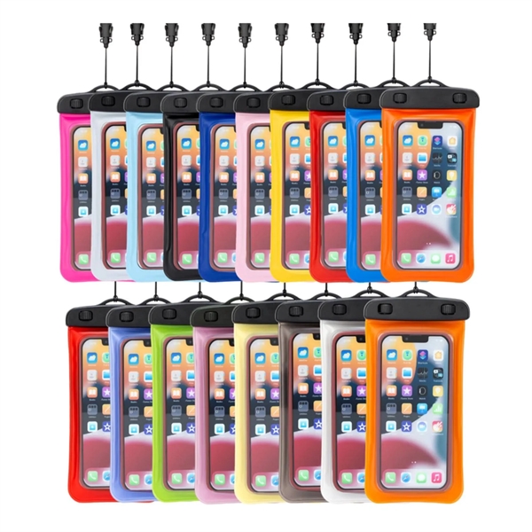IPX8 Waterproof floating phone pouch with lanyard plus 1C1P silkscreen imprint... from ASI 37218 Athena Promo (tm)