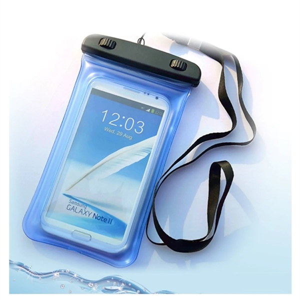 IPX8 Waterproof floating phone pouch with lanyard plus 1C1P silkscreen imprint... from ASI 37218 Athena Promo (tm)