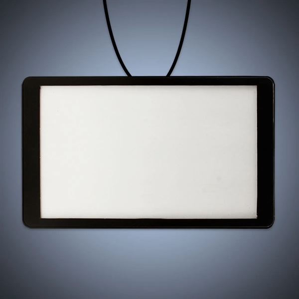 Rectangular LED backlit badge necklace with three different light settings.... from ASI 42016 Brighter Promotions Inc