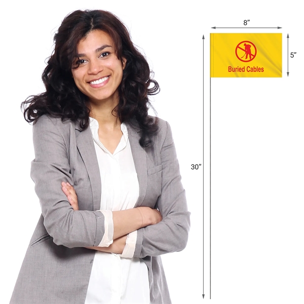1-Color 5 x 8" Custom Marking Vinyl Flag with 30" Wire... from ASI 80228 Quinn