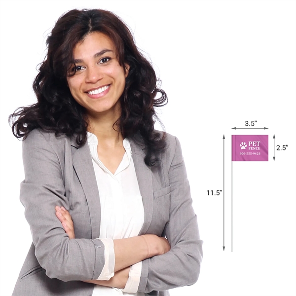 1-Color 2.5 x 3.5" Custom Marking Flag w/11.5" Plastic Staff... from ASI 80228 Quinn