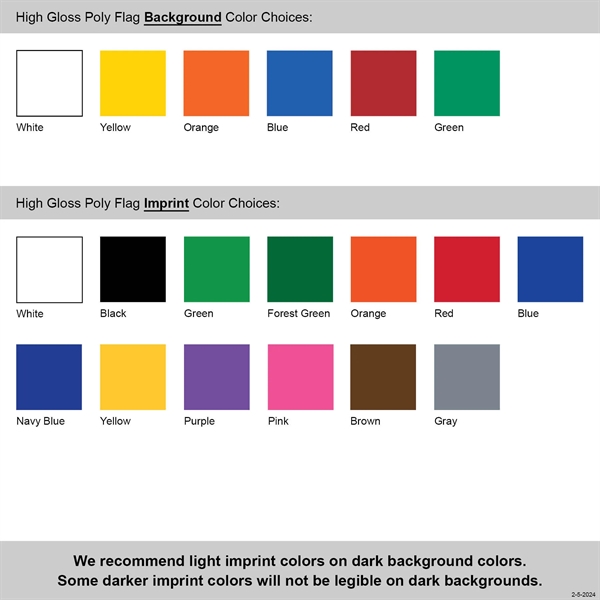 1-Color 4" x 5" Custom High Gloss Polyethylene Marking Flag w/... from ASI 80228 Quinn