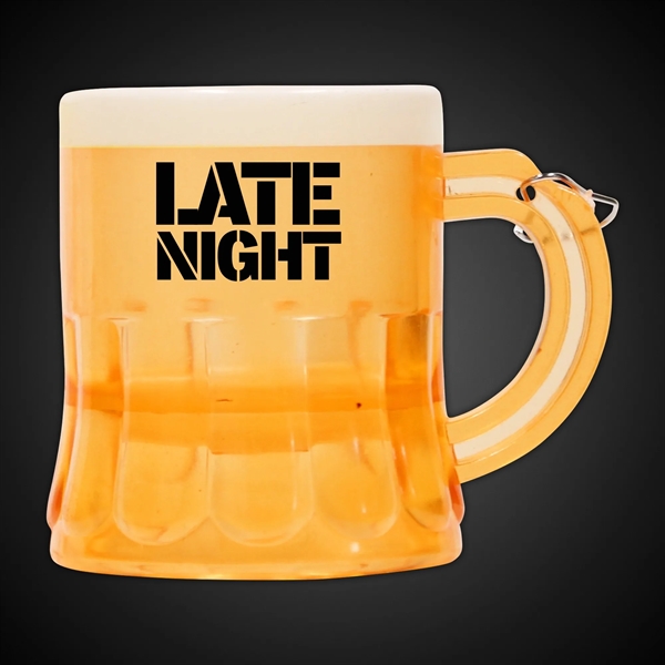 2 oz. plastic yellow beer mug medallion with j-hook... from ASI 42016 Brighter Promotions Inc