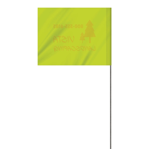 1-Color 4 x 5" Custom Marking Vinyl Flag with 30" Wire... from ASI 80228 Quinn