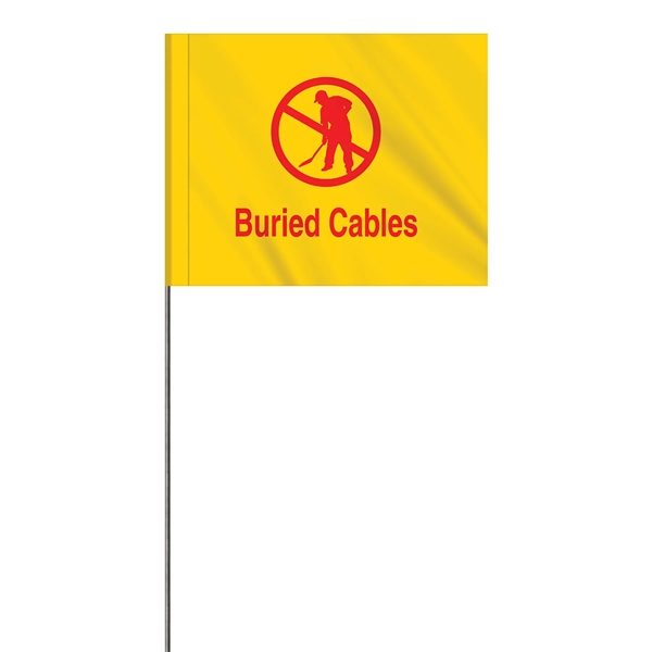 1-Color 4 x 5" Custom Marking Vinyl Flag with 36" Wire... from ASI 80228 Quinn