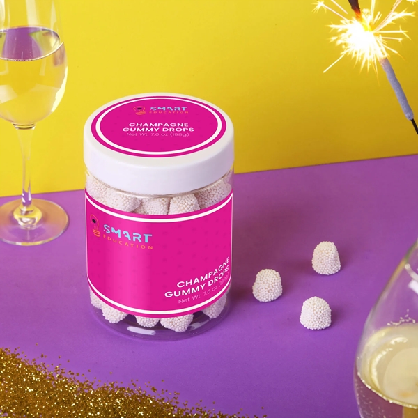 Champagne-flavored gummy drops covered with nonpareil "bubbles"... from ASI 61966 HPG / HPG Gold SugarSpot