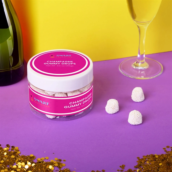 Champagne-flavored gummy drops covered with nonpareil "bubbles"... from ASI 61966 HPG / HPG Gold SugarSpot