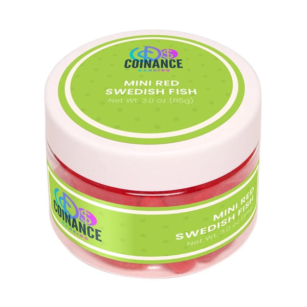 3 oz small jar of mini red Swedish Fish.... from ASI 61966 HPG / SugarSpot