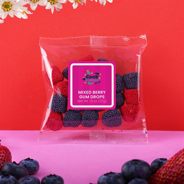 1.3 oz taster packet of strawberry and blueberry gumdrops covered in... from ASI 61966 HPG / SugarSpot