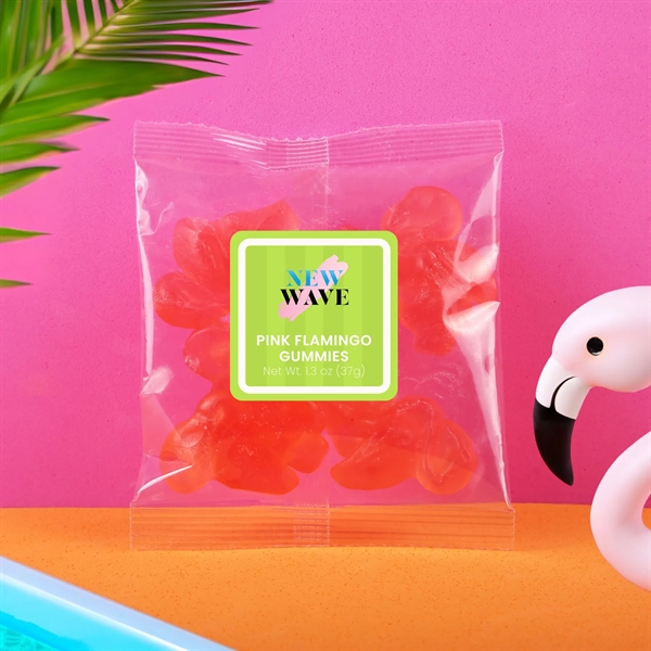 1.3 oz taster packet of pink flamingo-shaped gummies.... from ASI 61966 HPG / SugarSpot
