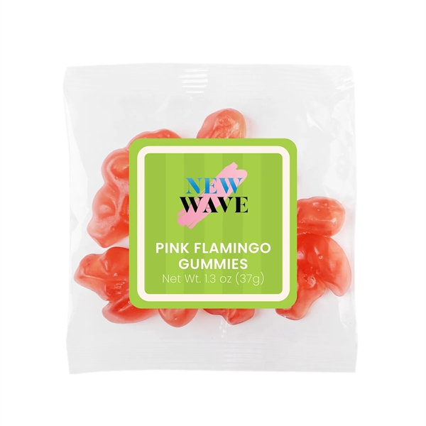 1.3 oz taster packet of pink flamingo-shaped gummies.... from ASI 61966 HPG / SugarSpot