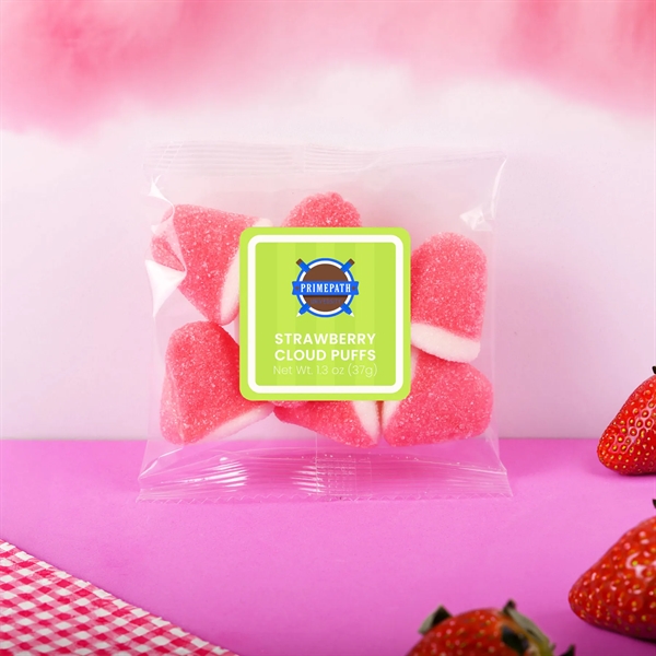 1.3 oz taster packet of strawberry-flavored marshmallow gummy puffs.... from ASI 61966 HPG / SugarSpot
