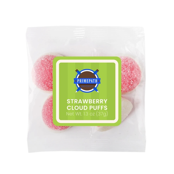 1.3 oz taster packet of strawberry-flavored marshmallow gummy puffs.... from ASI 61966 HPG / SugarSpot
