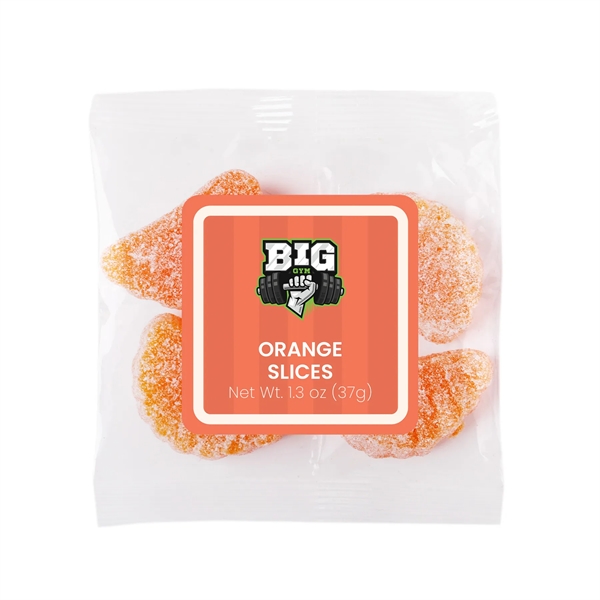 1.3 oz taster packet of orange-flavored jellies coated in crunchy sugar.... from ASI 61966 HPG / SugarSpot