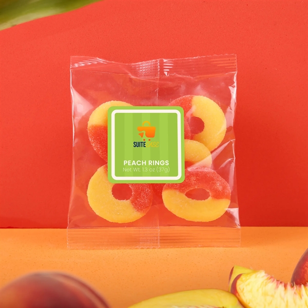 1.3 oz taster packet of peach ring gummies.... from ASI 61966 HPG / SugarSpot
