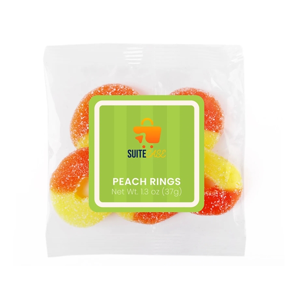 1.3 oz taster packet of peach ring gummies.... from ASI 61966 HPG / SugarSpot