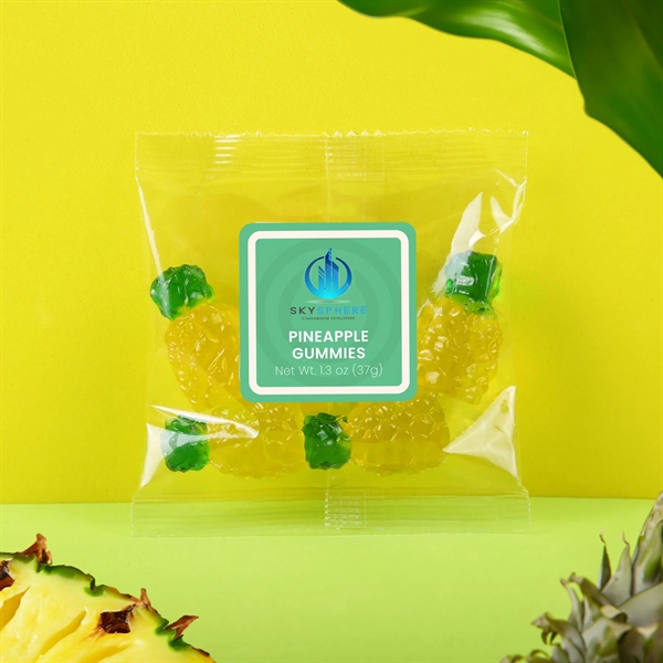 1.3 oz taster packet of tropical pineapple-shaped and pineapple-flavored gummies.... from ASI 61966 HPG / SugarSpot
