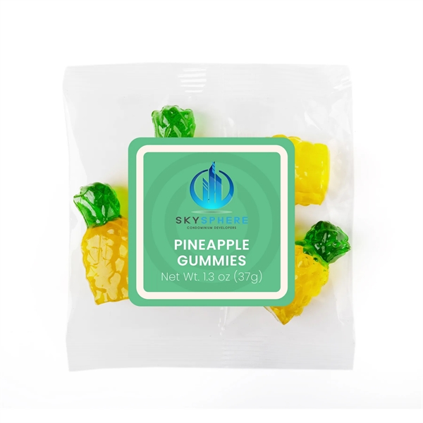 1.3 oz taster packet of tropical pineapple-shaped and pineapple-flavored gummies.... from ASI 61966 HPG / SugarSpot