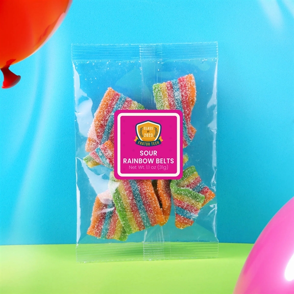 1.1 oz taster packet of sour rainbow belt gummies.... from ASI 61966 HPG / SugarSpot