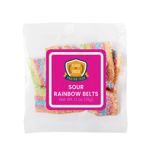 1.1 oz taster packet of sour rainbow belt gummies.... from ASI 61966 HPG / SugarSpot