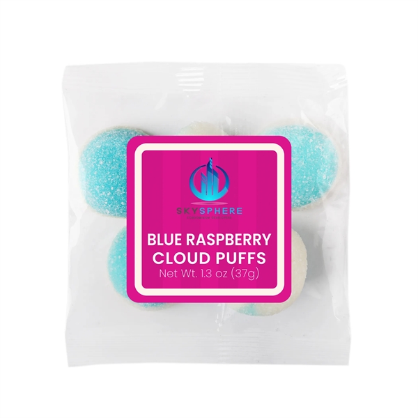 1.3 oz taster packet of blue raspberry-flavored marshmallow gummies.... from ASI 61966 HPG / SugarSpot