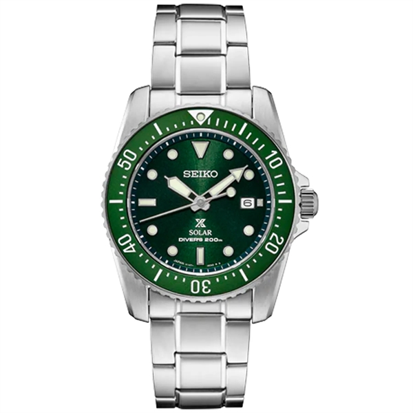 Brushed stainless steel case with polished sides Stainless steel uni-directional, green... from ASI 61966 HPG / HPG Gold Beacon Premium Brands