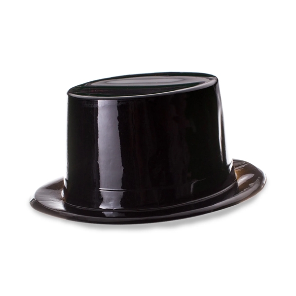 Black plastic top hat with a one-color imprint.... from ASI 42016 Brighter Promotions Inc