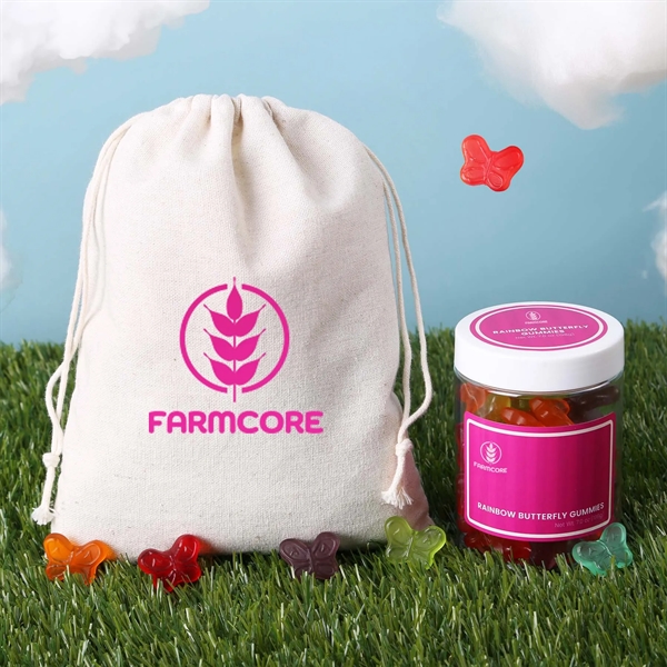 7 oz jar of fruit-flavored rainbow gummy butterfly candies packaged inside... from ASI 61966 HPG / SugarSpot