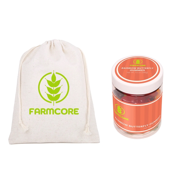 7 oz jar of fruit-flavored rainbow gummy butterfly candies packaged inside... from ASI 61966 HPG / SugarSpot