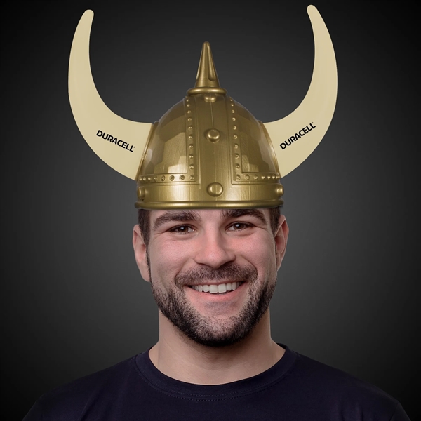 Novelty Viking helmet made of heavy plastic with gold coloring and... from ASI 42016 Brighter Promotions Inc / Chemical Light™