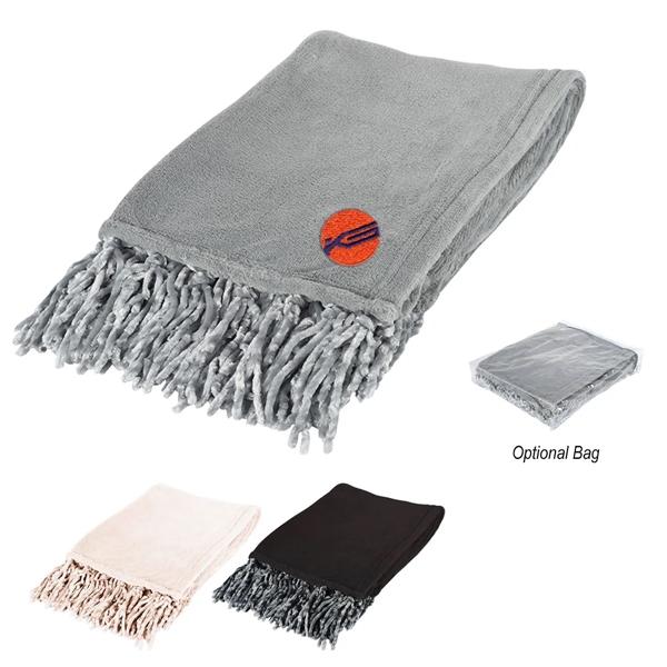 Chateau Chenille fringed blanket for adding a decorative accent or keeping... from ASI 61125 Hit Promotional Products / Hit®
