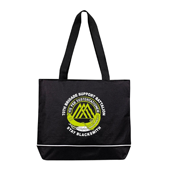 600D polyester tote bag with full zipper top gusset, two 28"... from ASI 39820 Opusline (Benmex) / Opus Line