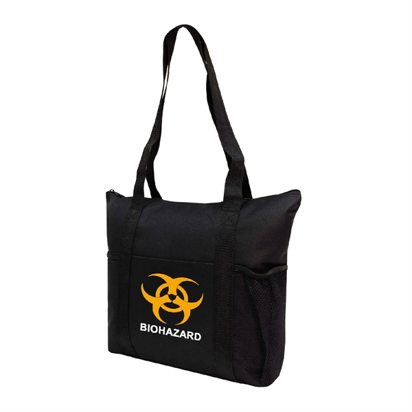 600D polyester travel tote bag with 30" shoulder straps, top zipper... from ASI 39820 Opusline (Benmex) / Opus Line