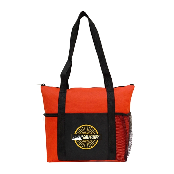 600D polyester travel tote bag with 30" shoulder straps, top zipper... from ASI 39820 Opusline (Benmex) / Opus Line