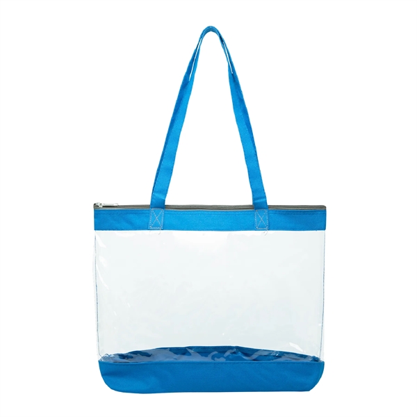 Clear PVC tote bag with 600D trim, colored fabric bottom, handles,... from ASI 39820 Opusline (Benmex) / Opus Line