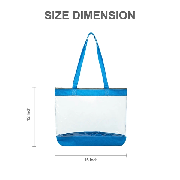 Clear PVC tote bag with 600D trim, colored fabric bottom, handles,... from ASI 39820 Opusline (Benmex) / Opus Line