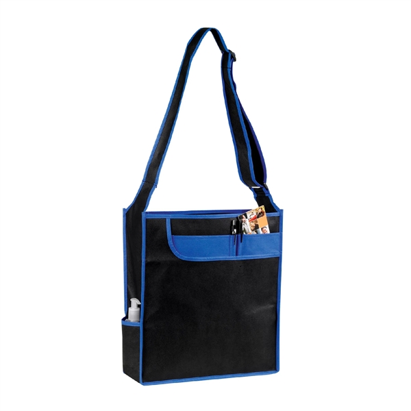 Non-woven adjustable shoulder tote with large front pocket, organizer interior pocket,... from ASI 39820 Opusline (Benmex) / Opus Line