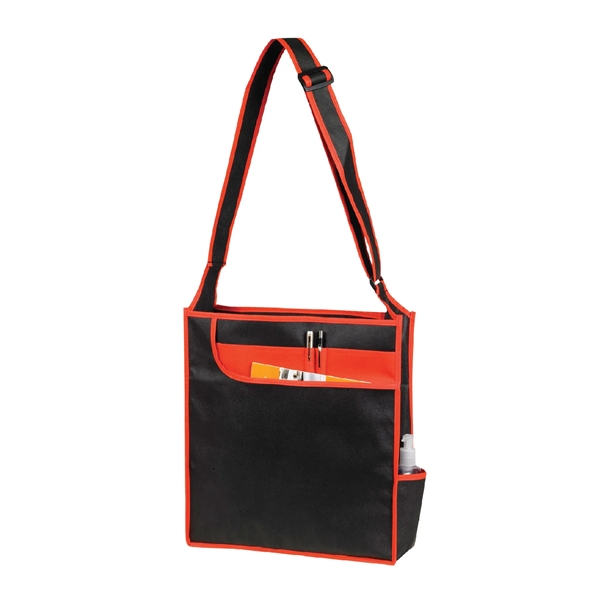 Non-woven adjustable shoulder tote with large front pocket, organizer interior pocket,... from ASI 39820 Opusline (Benmex) / Opus Line