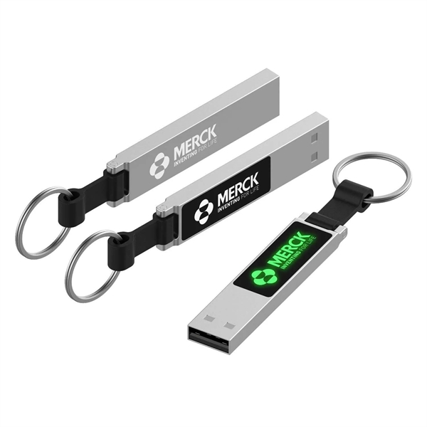 LED light up USB flash drive with keyring plus laser engraving... from ASI 37218 Athena Promo (tm)