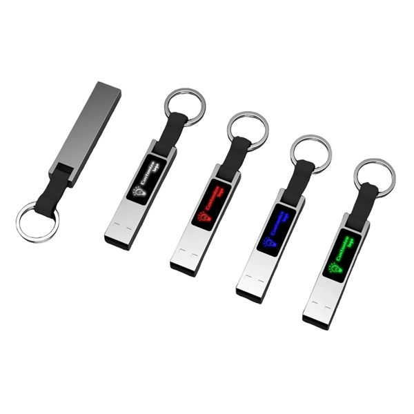 LED light up USB flash drive with keyring plus laser engraving... from ASI 37218 Athena Promo (tm)