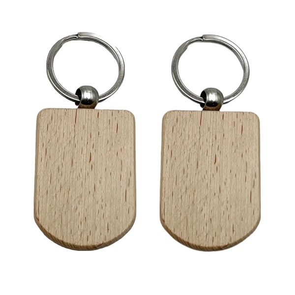 Shield shape wooden keychain plus laser engraving on 1 location... from ASI 37218 Athena Promo (tm)