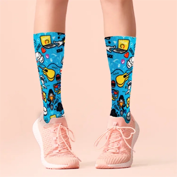 Price includes 360 degree direct digital printing, Socks fit feet that... from ASI 67557 LimeLight Ent / Limelight USA