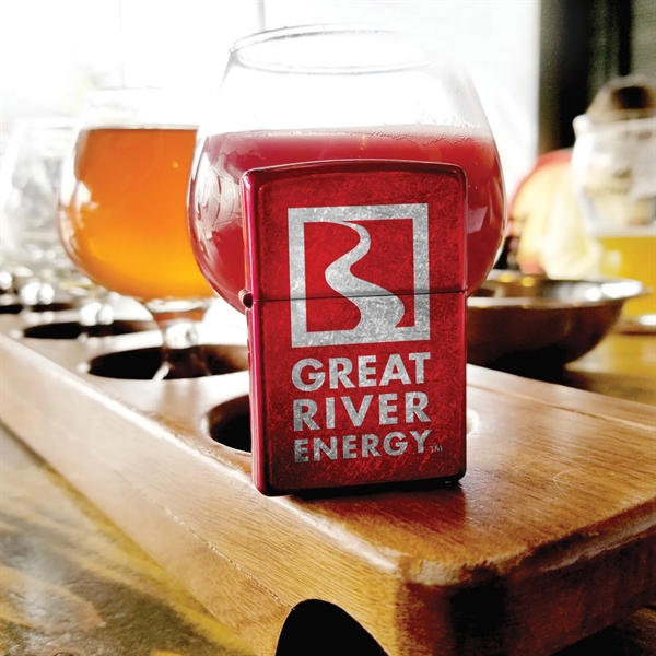 Zippo's Iced process is featured on this Candy Apple Red™ lighter.... from ASI 46170 Compass Industries Inc