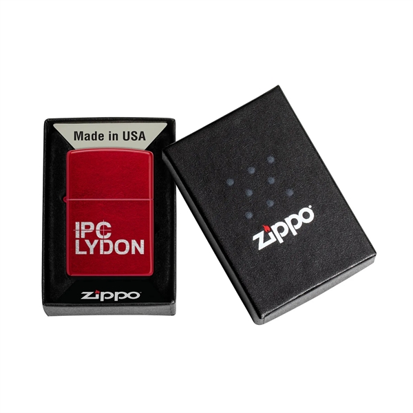 Zippo's Iced process is featured on this Candy Apple Red™ lighter.... from ASI 46170 Compass Industries Inc