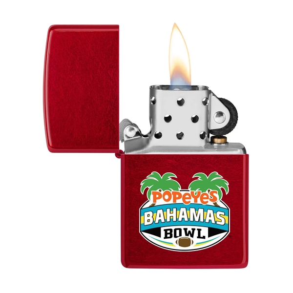 Zippo's Iced process is featured on this Candy Apple Red™ lighter.... from ASI 46170 Compass Industries Inc