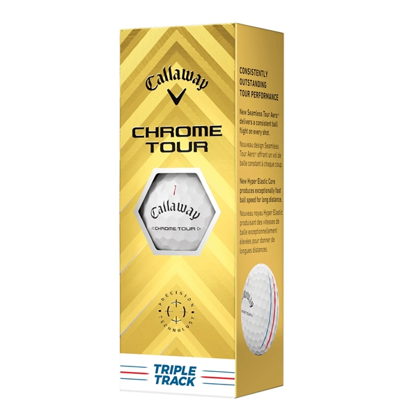 Callaway Chrome Tour Triple Track golf balls; Box contains 12 white... from ASI 38120 Ball Pro / Diversified Quality Kitchenware