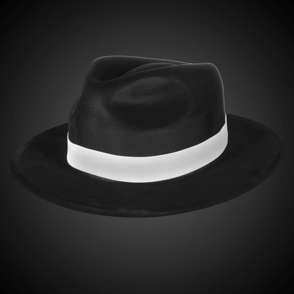 Black velour gangster-style fedora hat.... from ASI 42016 Brighter Promotions Inc / Chemical Light™