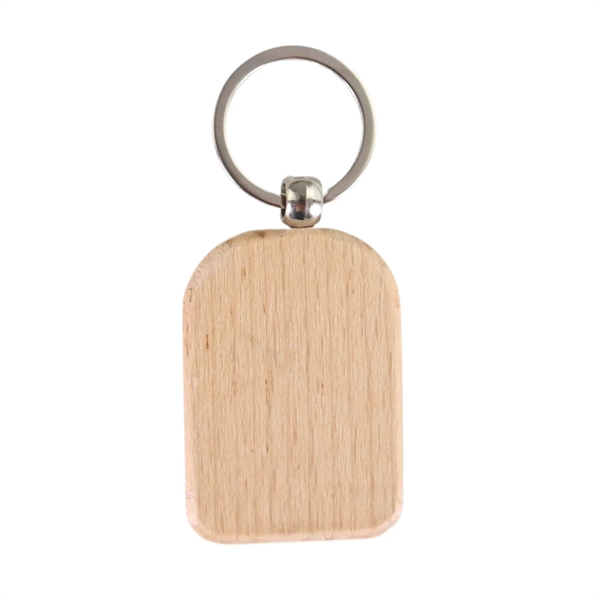 Arched rectangle shape wooden keychain plus laser engraving on 1 location... from ASI 37218 Athena Promo (tm)